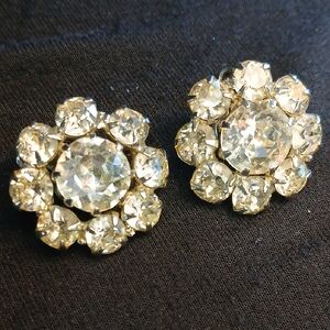 Albert Weiss Silver Crystal Cluster Earrings